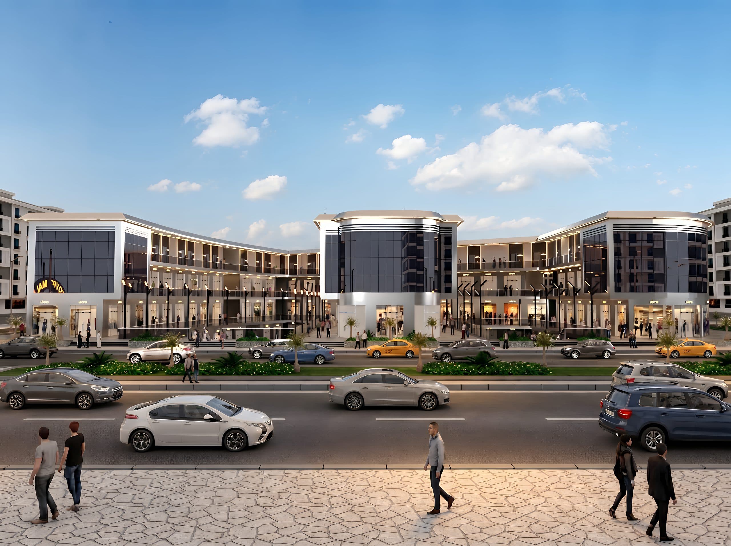 Egypt Mall glass facade and entrance in Obour City